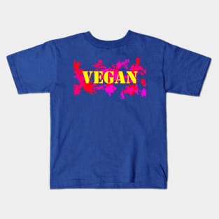 VEGAN - Paint Ball and Stencil in Yellow, Blue, Pink, and Red Kids T-Shirt